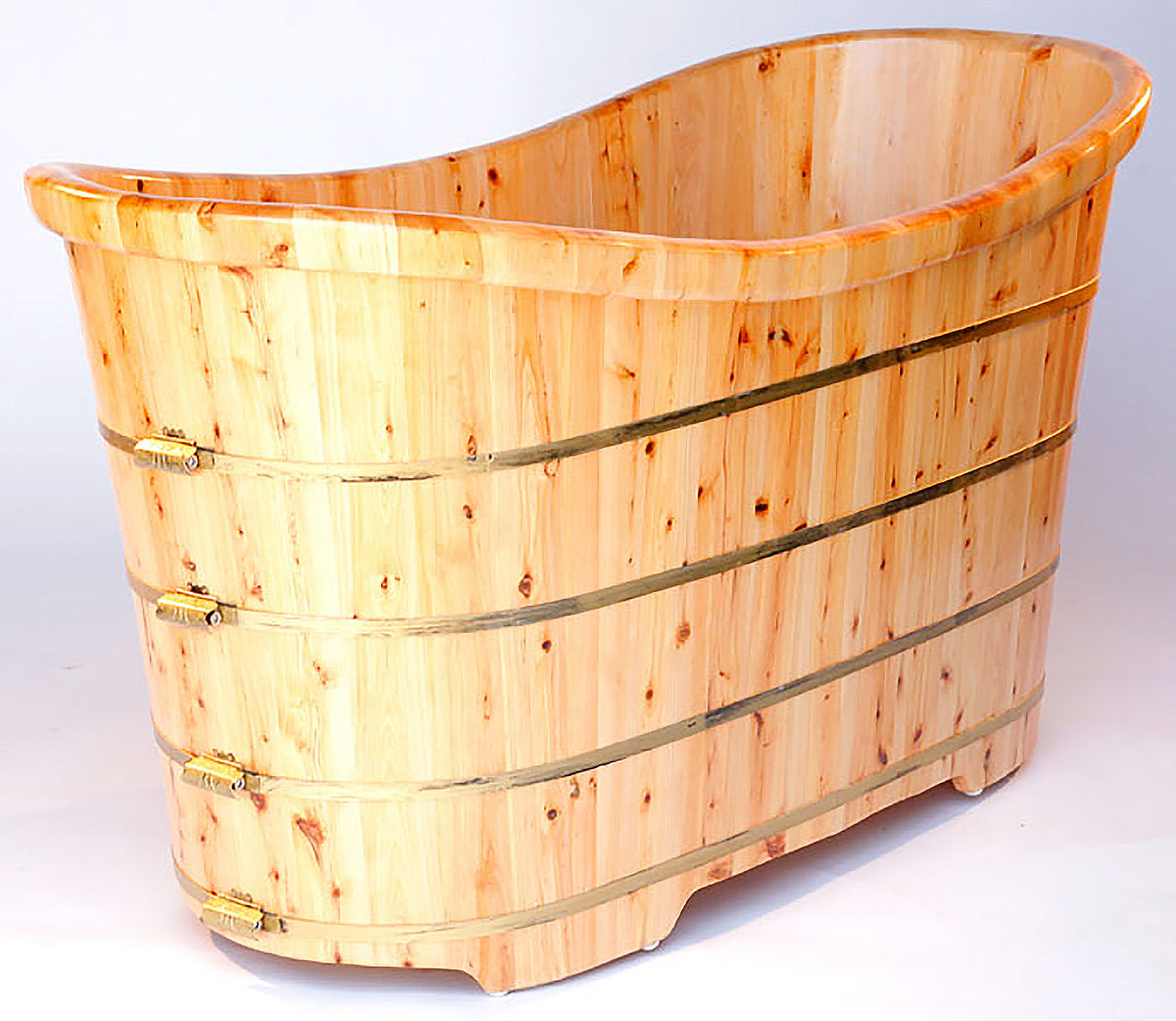 ALFI - 63&quot; Cedar Wood Freestanding Bathtub - AB1105