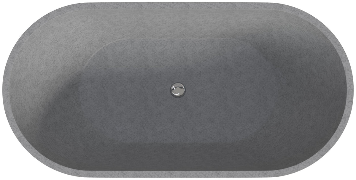 ALFI - 59&quot; Solid Concrete Oval Freestanding Bathtub - ABCO59TUB