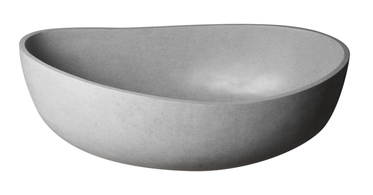 ALFI - 63&quot; Solid Concrete Oval Freestanding Bathtub - ABCO63TUB