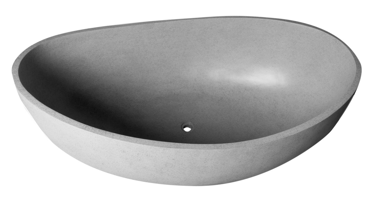 ALFI - 63&quot; Solid Concrete Oval Freestanding Bathtub - ABCO63TUB