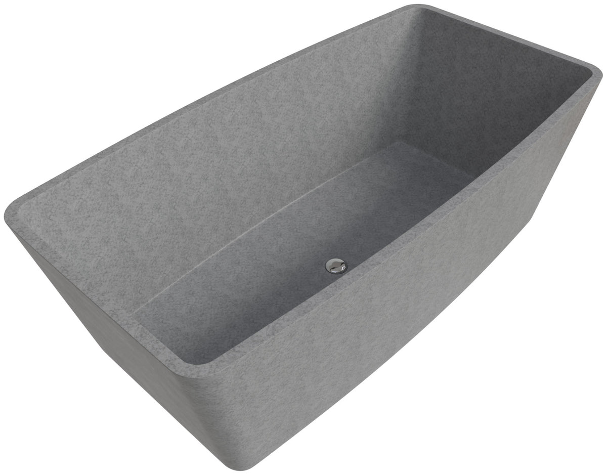 ALFI - Solid Concrete Rectangular Freestanding Bathtub - ABCO71TUB 71&quot;