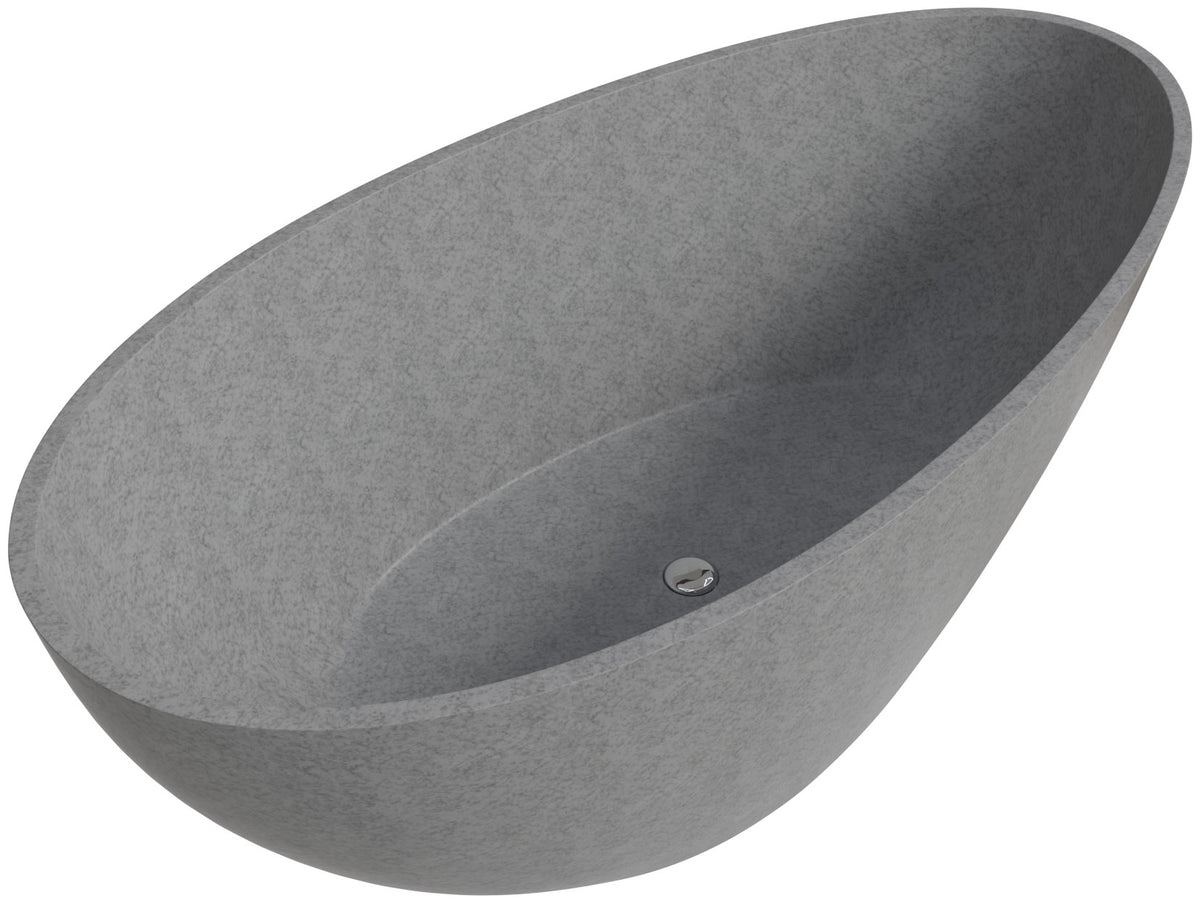 ALFI - 72&quot; Solid Concrete Tear Drop Freestanding Bathtub - ABCO72TUB