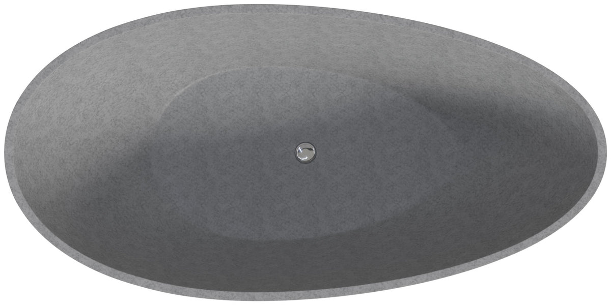 ALFI - 72&quot; Solid Concrete Tear Drop Freestanding Bathtub - ABCO72TUB