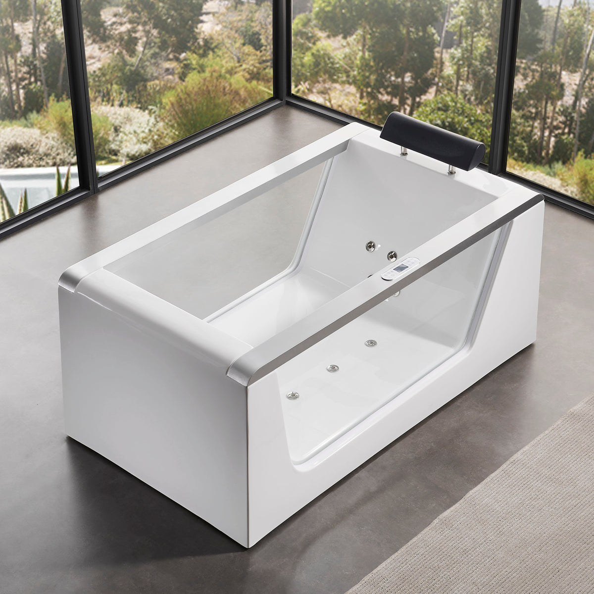 EAGO - 5/6 Ft Clear Rectangular Acrylic Whirlpool Bathtub - AM152ETL