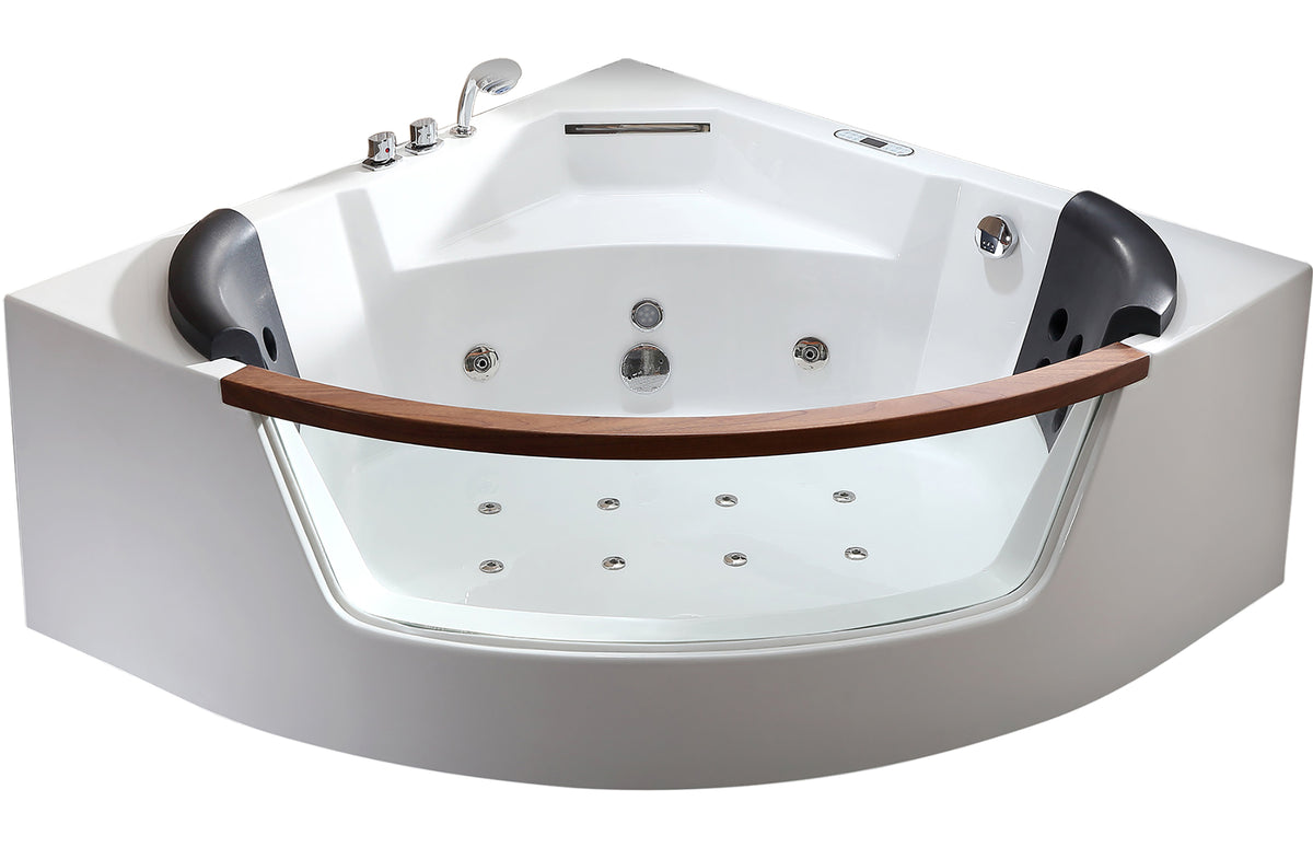 EAGO - 5 ft For 2 Clear Rounded Corner Acrylic Whirlpool Bathtub - AM197ETL