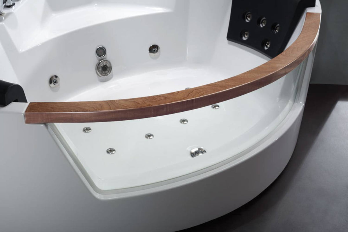 EAGO - 5 ft For 2 Clear Rounded Corner Acrylic Whirlpool Bathtub - AM197ETL