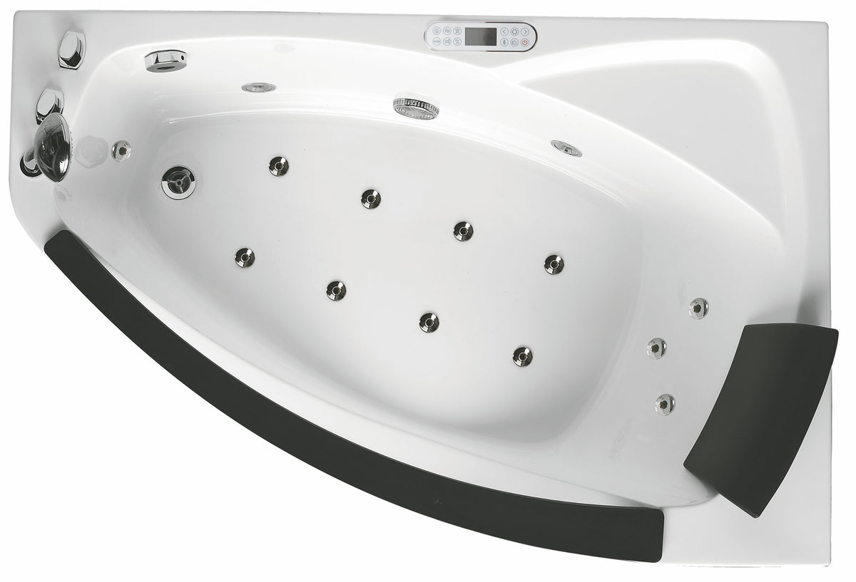 EAGO - 5 ft Clear Rounded Right/Left Corner Acrylic Whirlpool Bathtub- AM198ETL