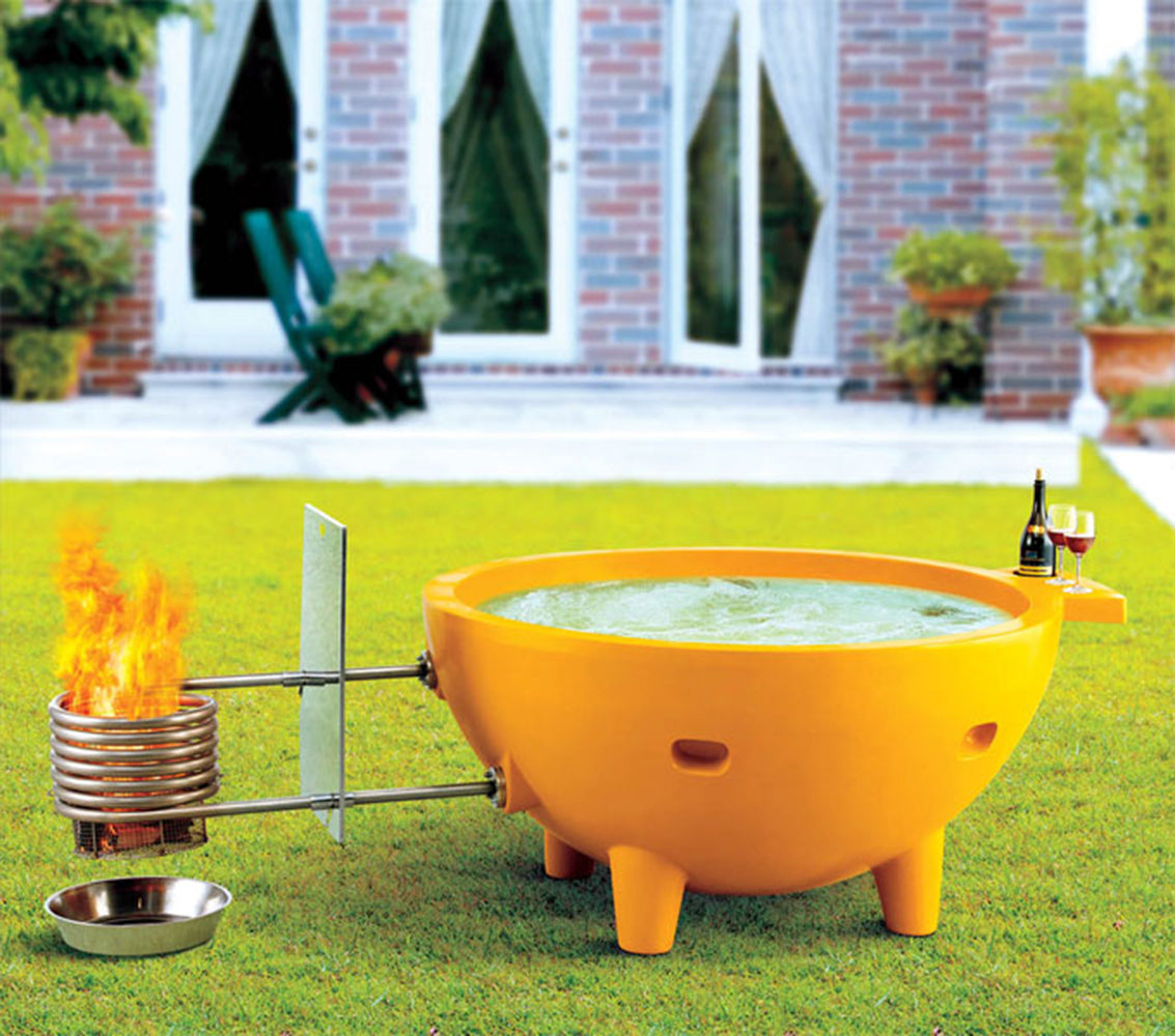 ALFI - The Round Fire Burning Portable Outdoor Hot tub - ABCO59TUB