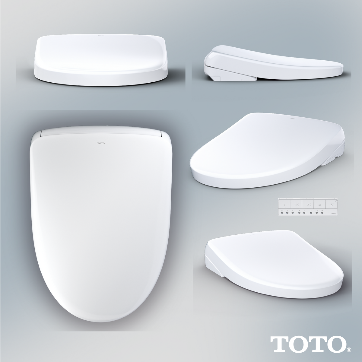 TOTO® S7 WASHLET®+ Electronic Bidet Toilet Seat with EWATER+® Bowl and Wand Cleaning and Contemporary Lid, Elongated, Cotton White - SW4726AT40#01