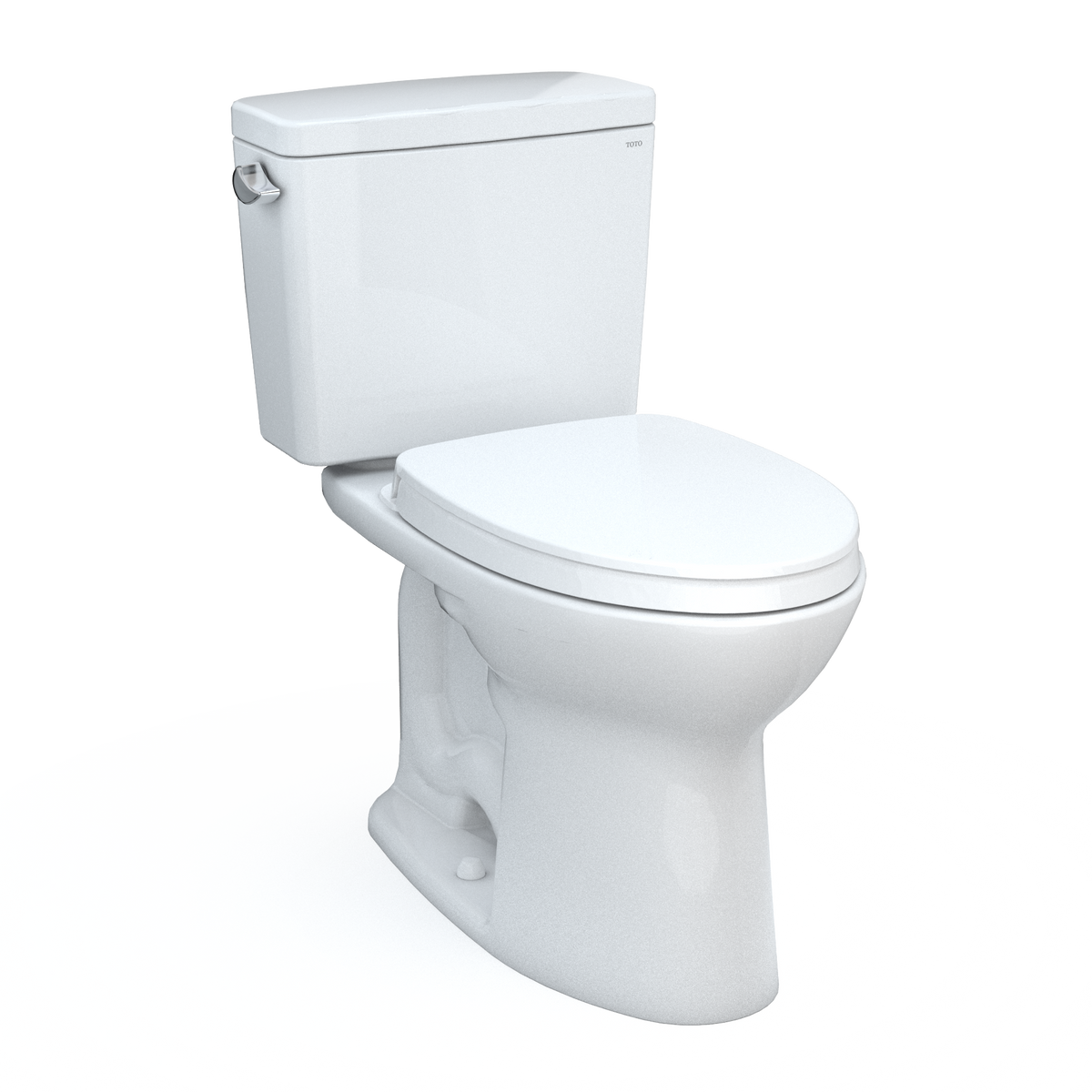 TOTO® Drake®  Two-Piece Elongated 1.6 GPF Universal Height TORNADO FLUSH® Toilet with CEFIONTECT®, Cotton White - CST776CSFG#01