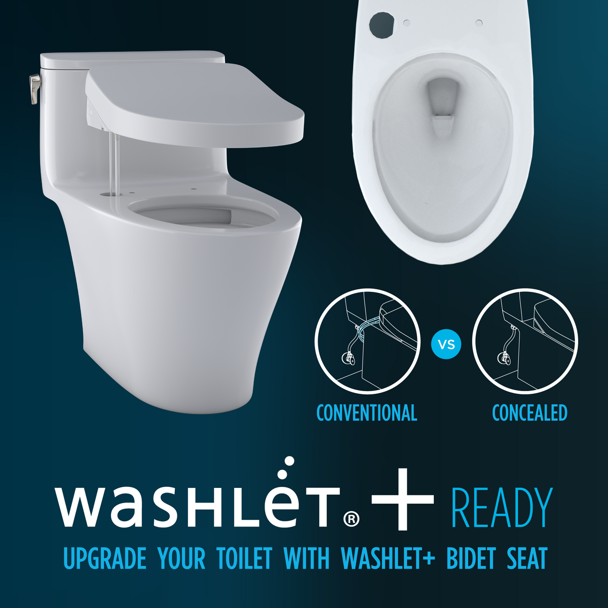 TOTO® Drake® Two-Piece Elongated 1.28 GPF TORNADO FLUSH® Toilet with CEFIONTECT® and SoftClose® Seat, WASHLET®+ Ready, Cotton White - MS776124CEG#01