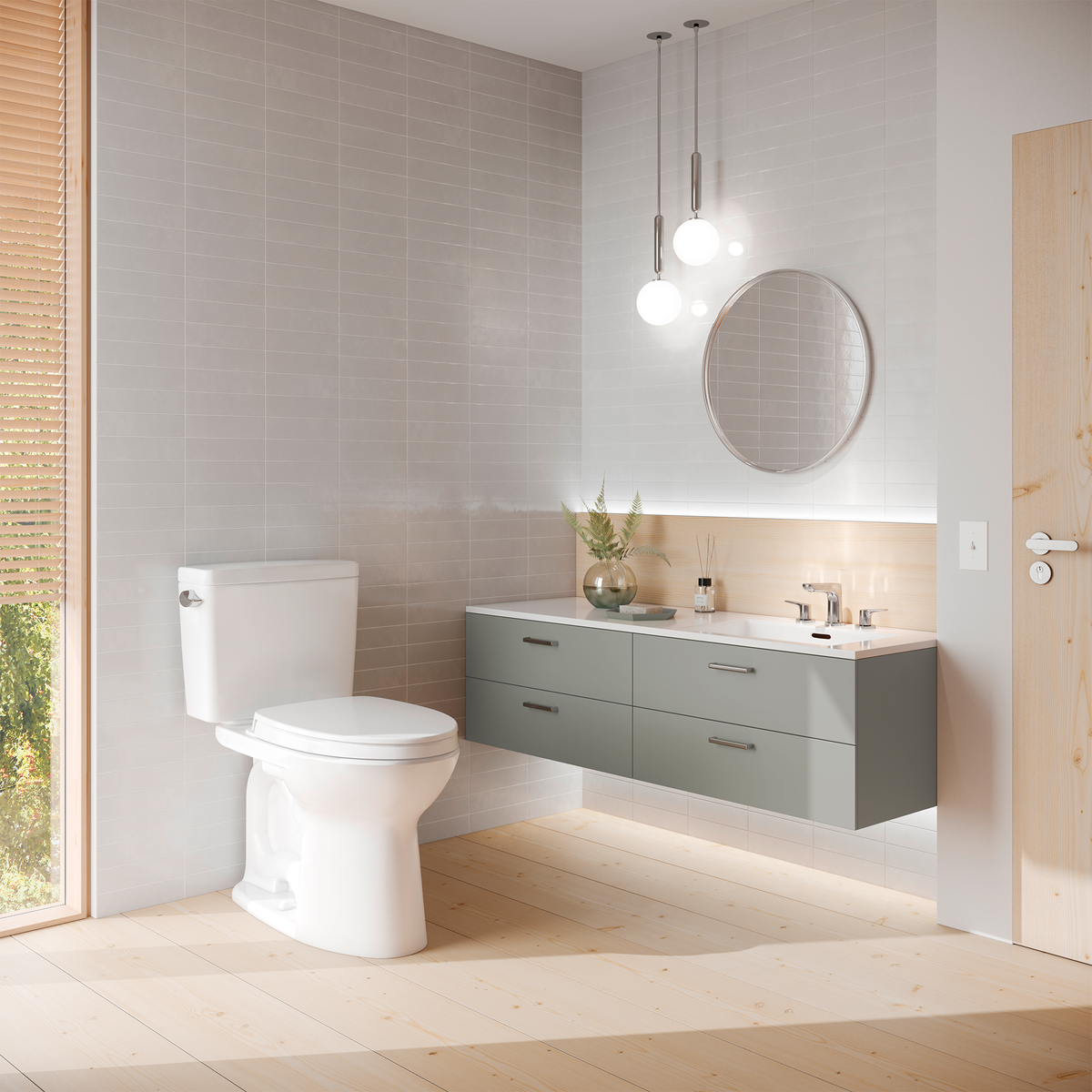 TOTO® Drake® Two-Piece Elongated 1.28 GPF TORNADO FLUSH® Toilet with CEFIONTECT® and SoftClose® Seat, WASHLET®+ Ready, Cotton White - MS776124CEG#01